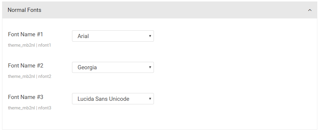 Normal fonts